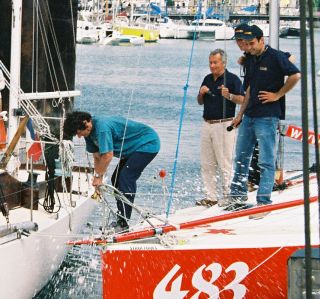 Isabelle Autissier et Xavier Braive à La Rochelle pour Marins sans Frontières